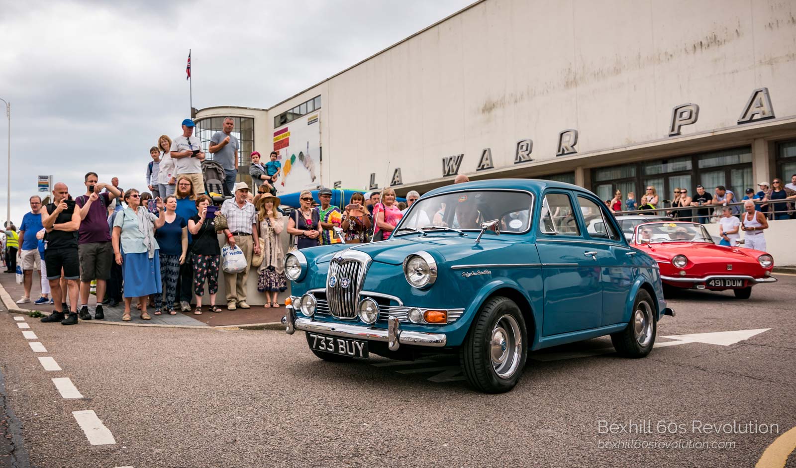 classic cars at the Bexhill 60s Revolution